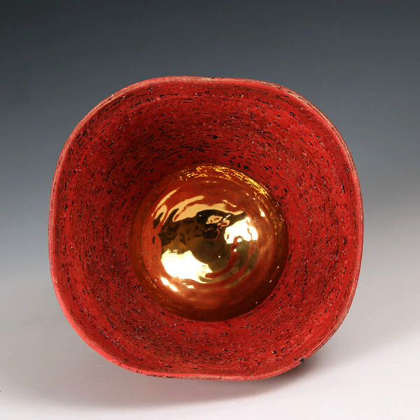 Handcrafted Red & Gold Bowl - Image 3