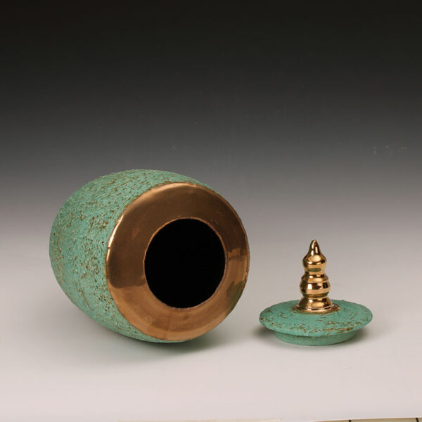 Handcrafted Rough Alabaster Container with 24K Gold Accents - Image 3